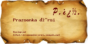 Prazsenka Örsi névjegykártya